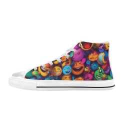 Emojis High Top Canvas Shoes for Kid (Model 017)