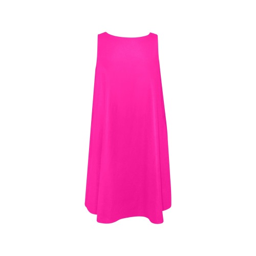Neon Magenta Sleeveless A-Line Pocket Dress (Model D57)