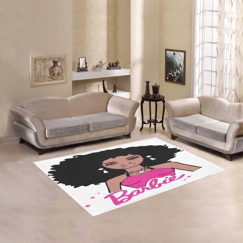Afro Barbie Room Rug Area Rug 5'3''x4'