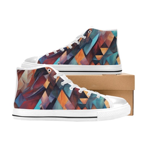 Colorful geometric pattern. Striking abstract art Men’s Classic High Top Canvas Shoes (Model 017)