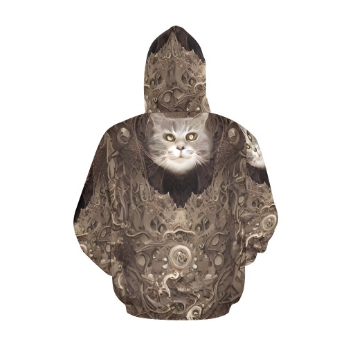cat king All Over Print Hoodie for Men (USA Size) (Model H13)
