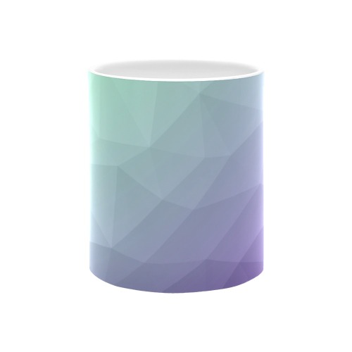 Purple green ombre gradient geometric mesh pattern White Mug(11OZ)