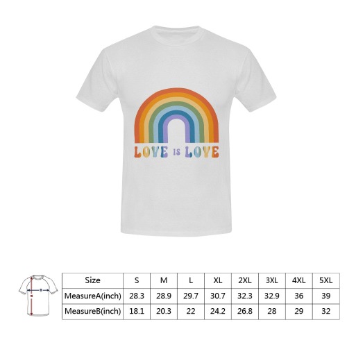 Love is Love Rainbow Tees Men's T-Shirt in USA Size (Front Printing Only)