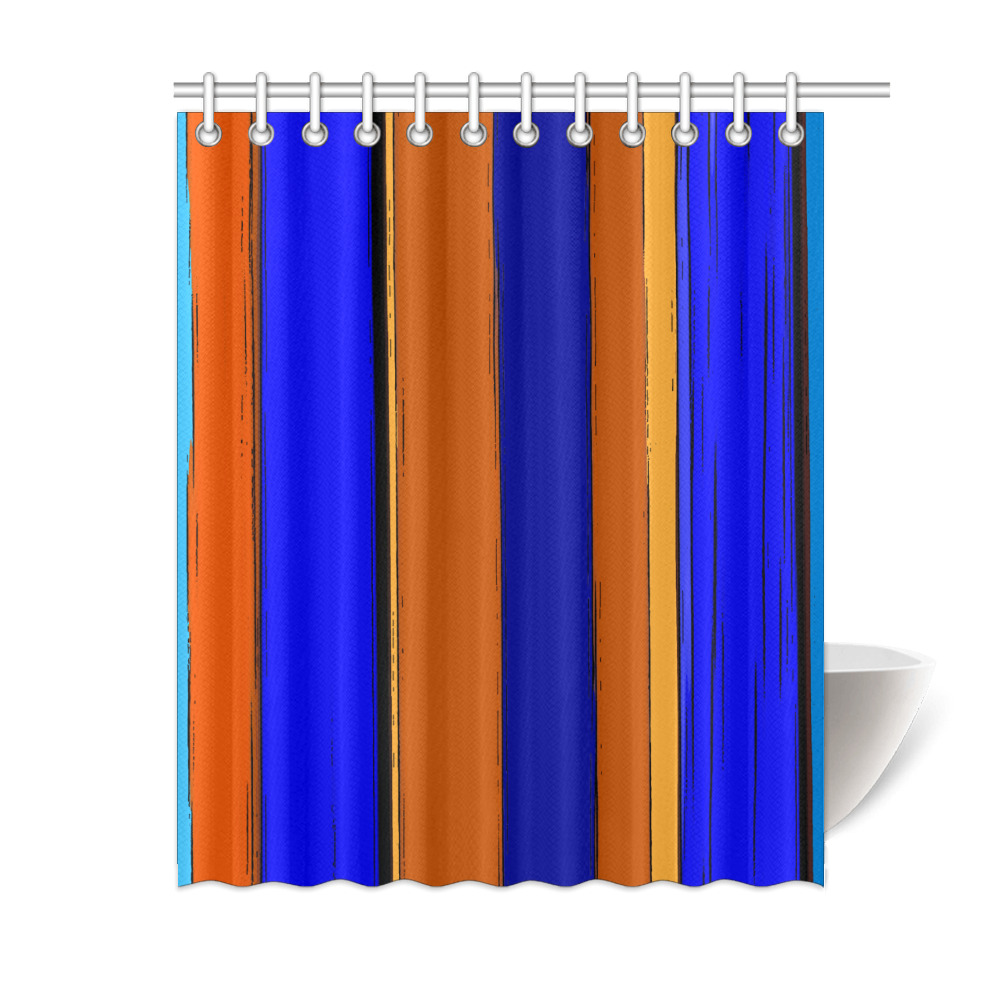 Abstract Blue And Orange 930 Shower Curtain 60"x72"