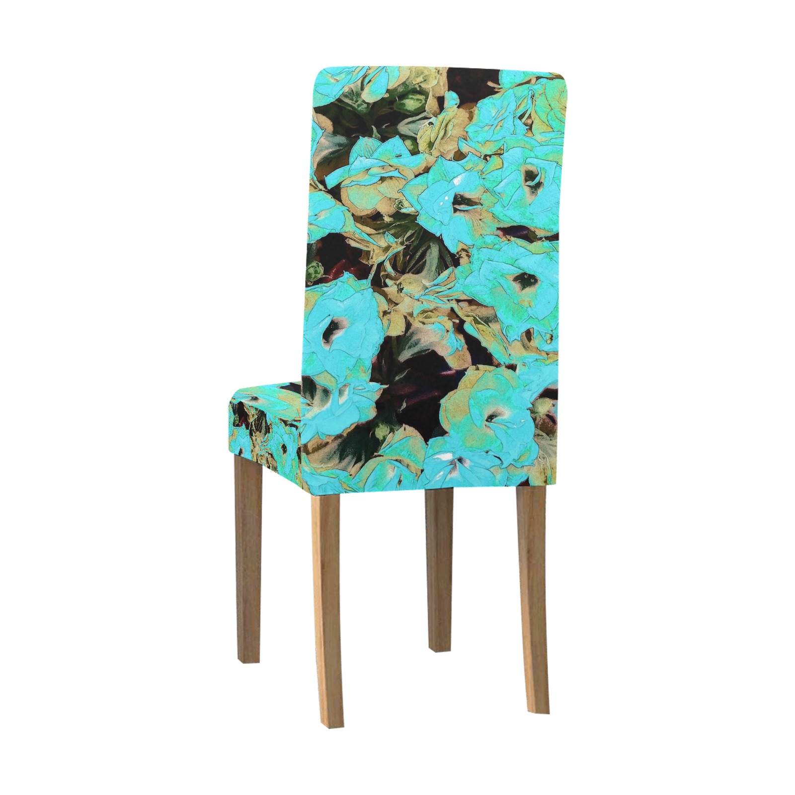 Blue Kalanchoe Plant Removable Dining Chair Cover