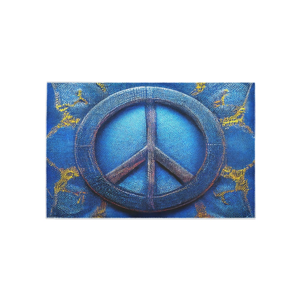 blue peace Area Rug 5'x3'3''