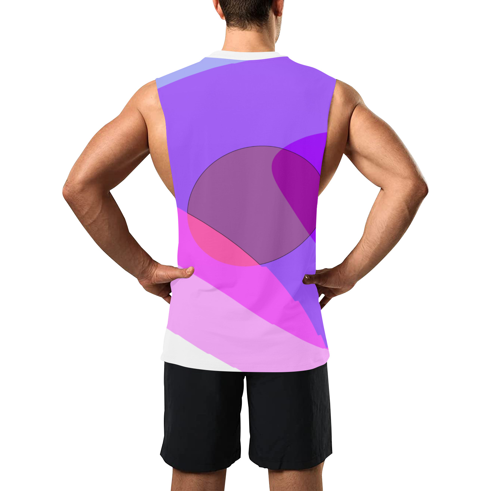 Purple Retro Groovy Abstract 409 Men's Open Sides Workout Tank Top (Model T72)