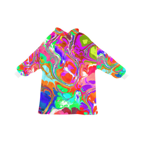 Psychedelic Abstract Marble Artistic Dynamic Paint Art Blanket Hoodie for Women