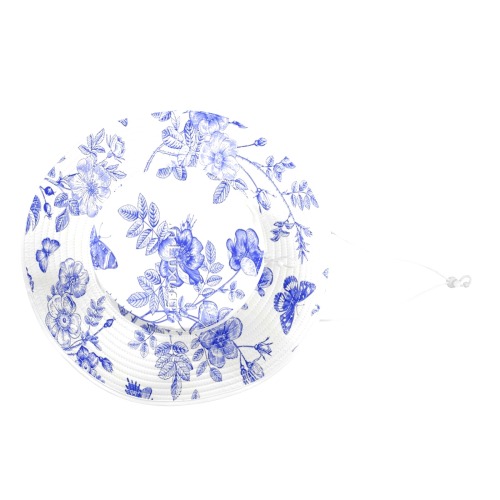 TOILE DE JOUY BLUE 6 Wide Brim Bucket Hat