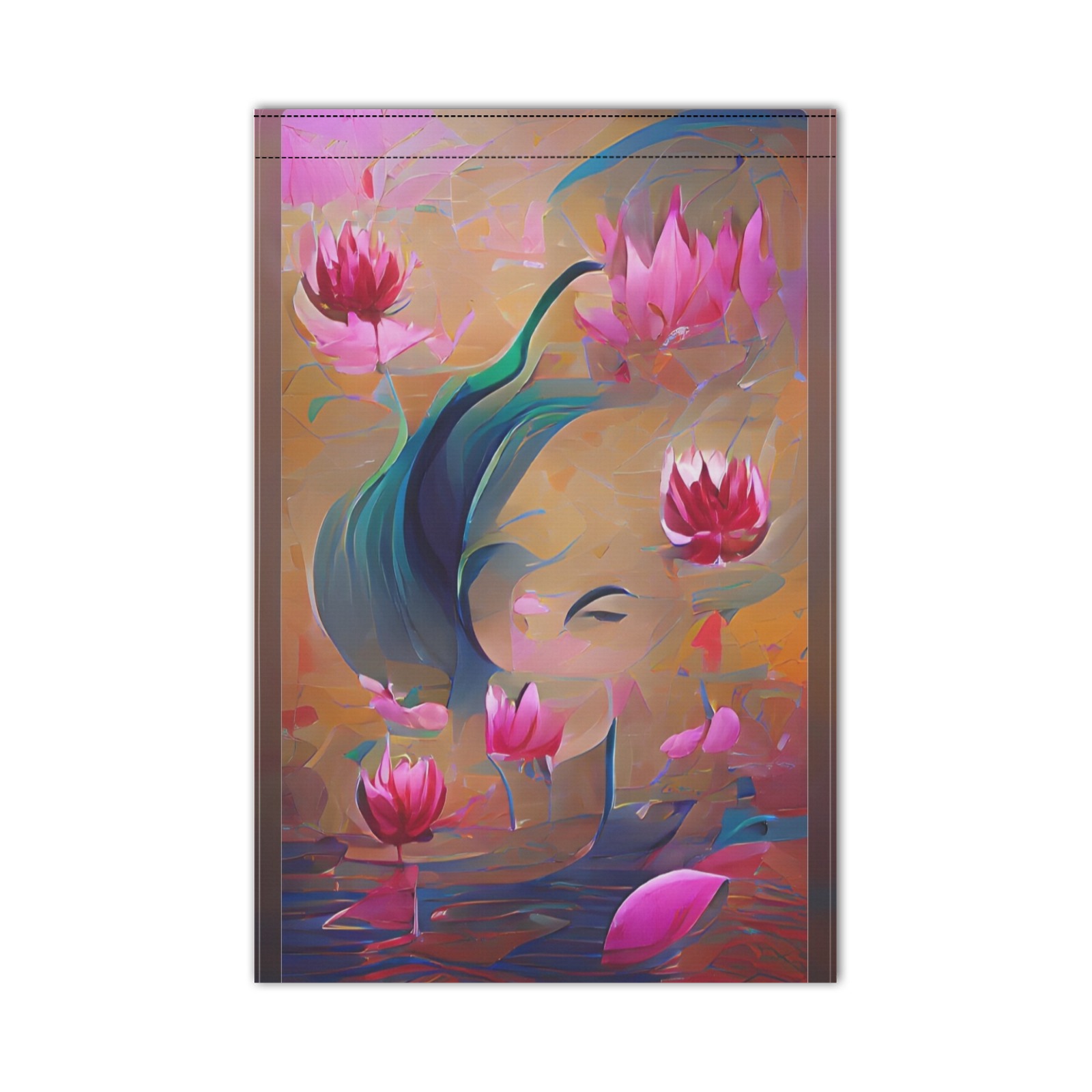 Lotus_Blossom_TradingCard Garden Flag 12''x18'' (Two Sides Printing)