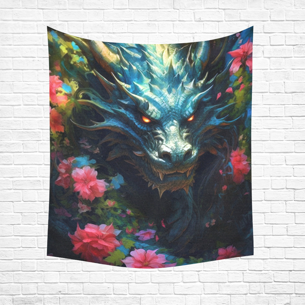 dragon world tapestry Cotton Linen Wall Tapestry 51"x 60"