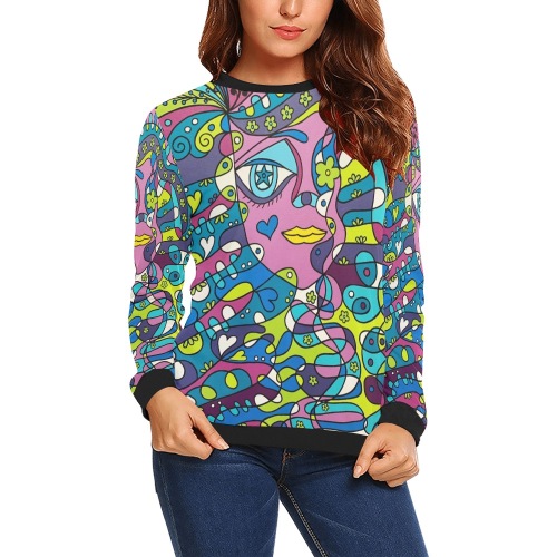 January All Over Print Crewneck Sweatshirt for Women (Model H18)