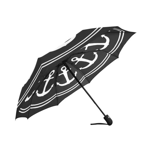 Anchors on Black Auto-Foldable Umbrella (Model U04)