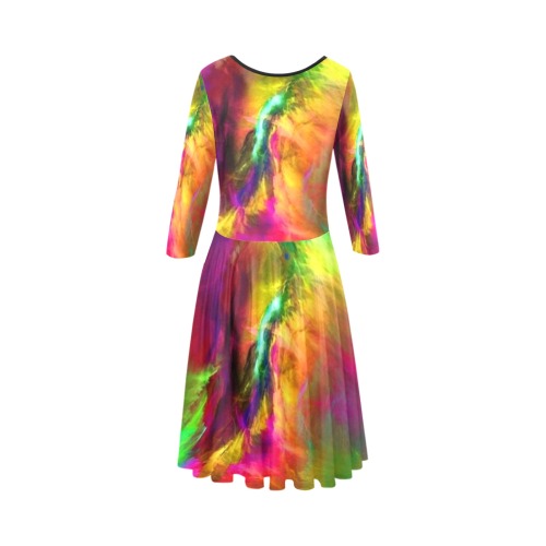 rainbow lightening Tethys Half-Sleeve Skater Dress(Model D20)