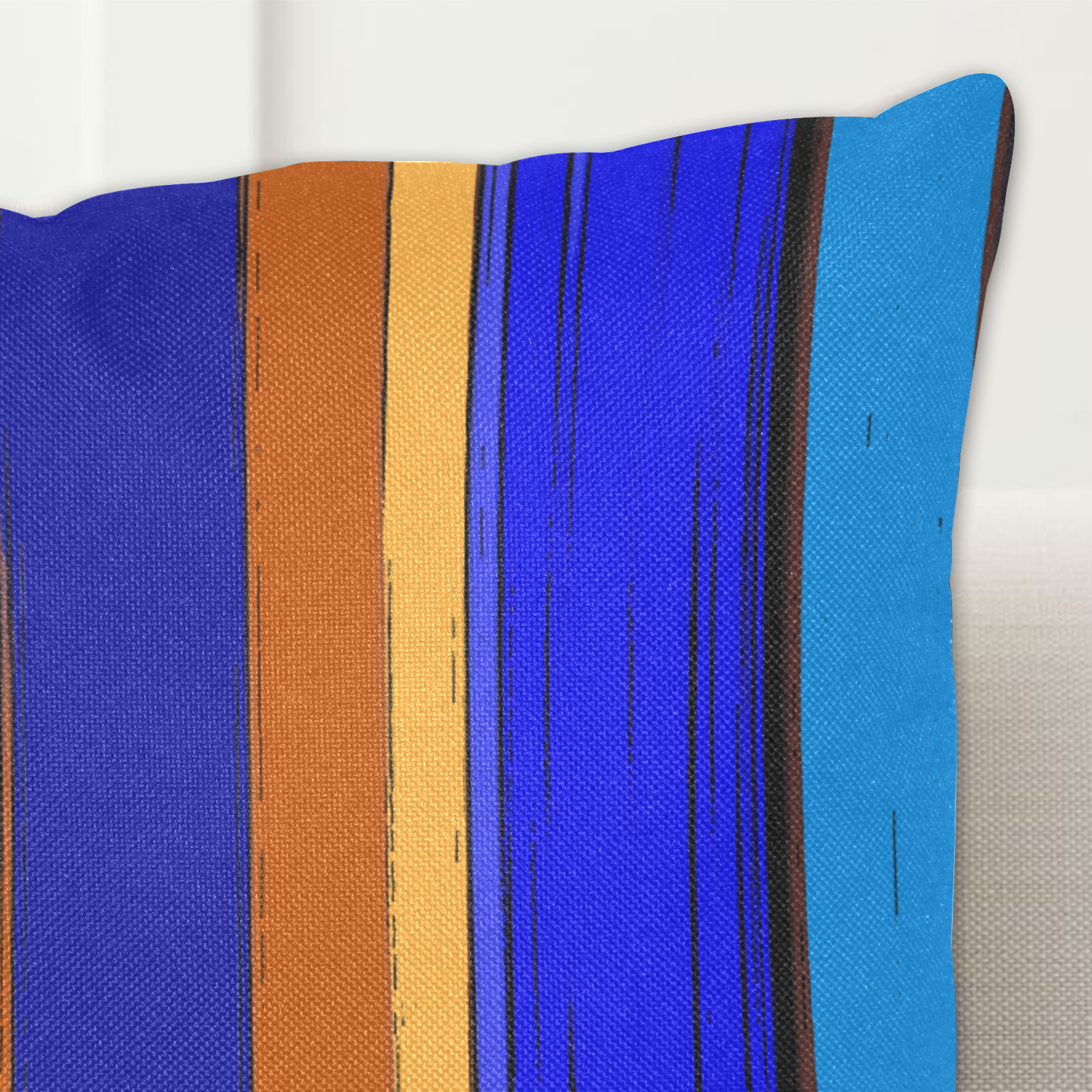 Abstract Blue And Orange 930 Linen Zippered Pillowcase 18"x18"(Two Sides)