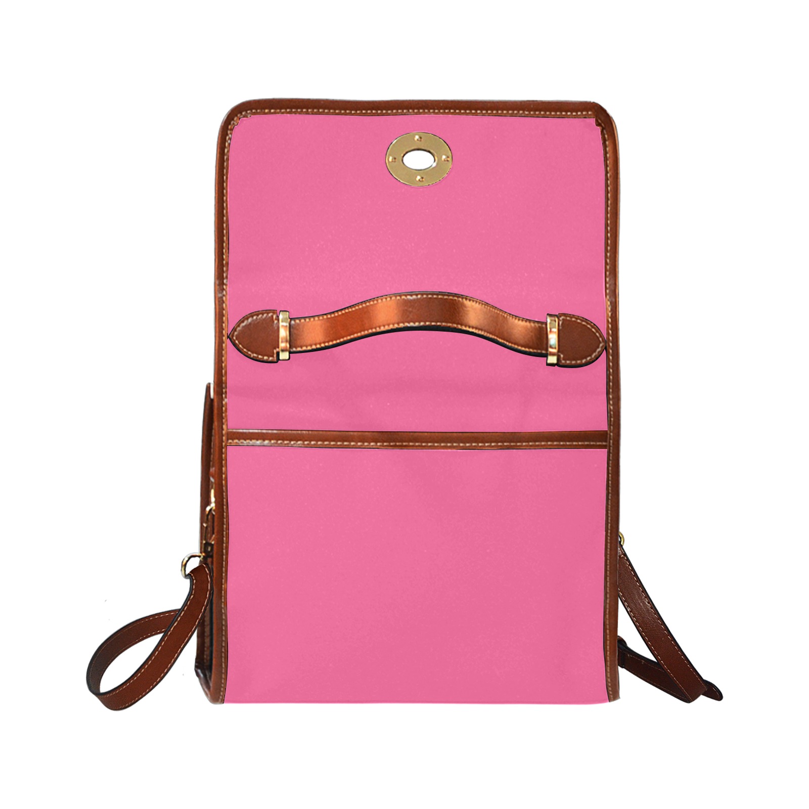 color French pink Waterproof Canvas Bag-Brown (All Over Print) (Model 1641)