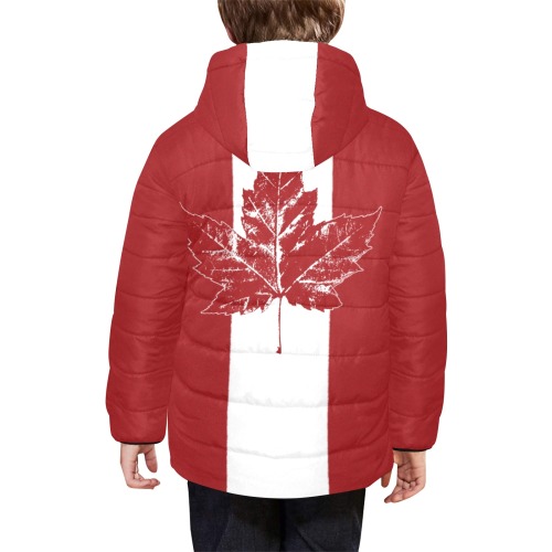 Cool Canada Puffy Coat Kid's Canada Kids' Padded Hooded Jacket (Model H45)