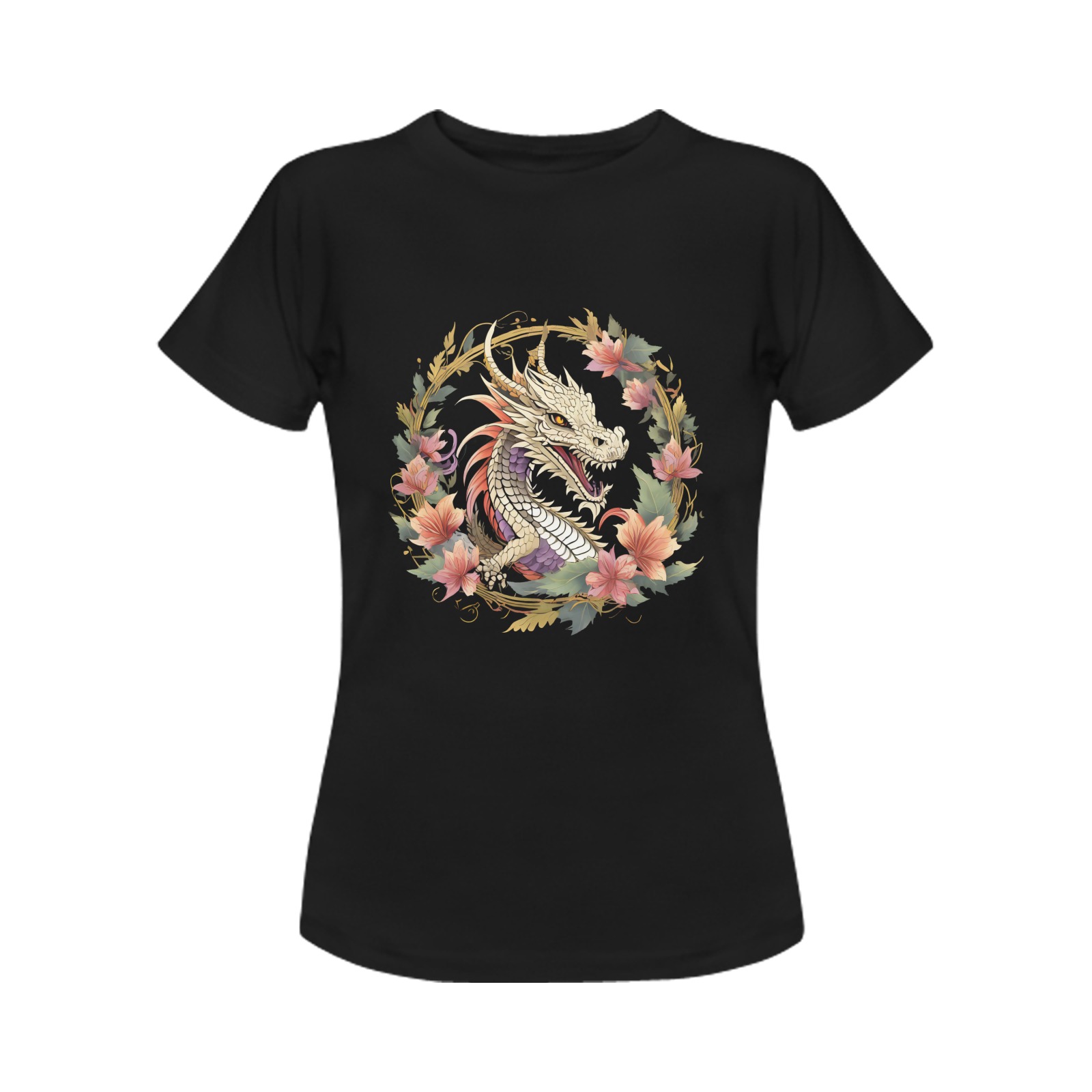 dragon on a black background 2 Women's T-Shirt in USA Size (Front Printing Only)