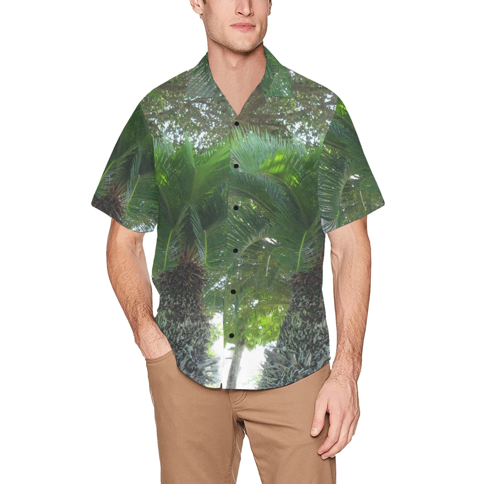 Palm Trees #2 Hawaiian Shirt with Chest Pocket (Model T58)