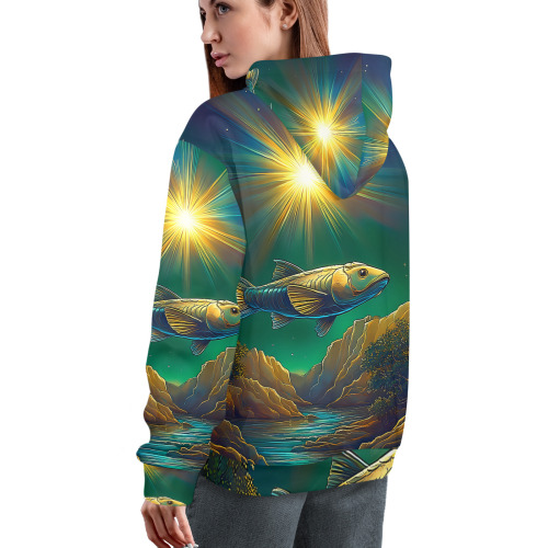 Celestial Swim Women's All Over Print Hoodie (Model H61)