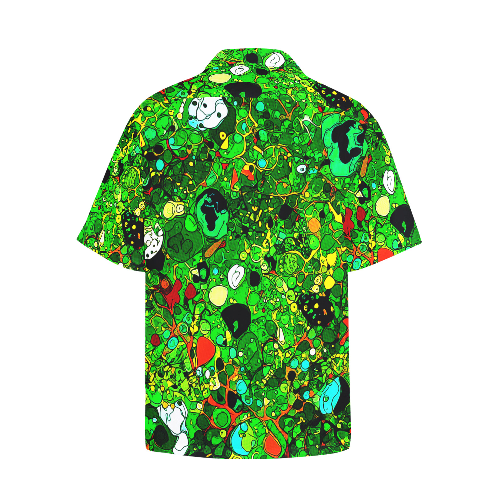 Green Abstract Art 409 Hawaiian Shirt with Chest Pocket (Model T58)