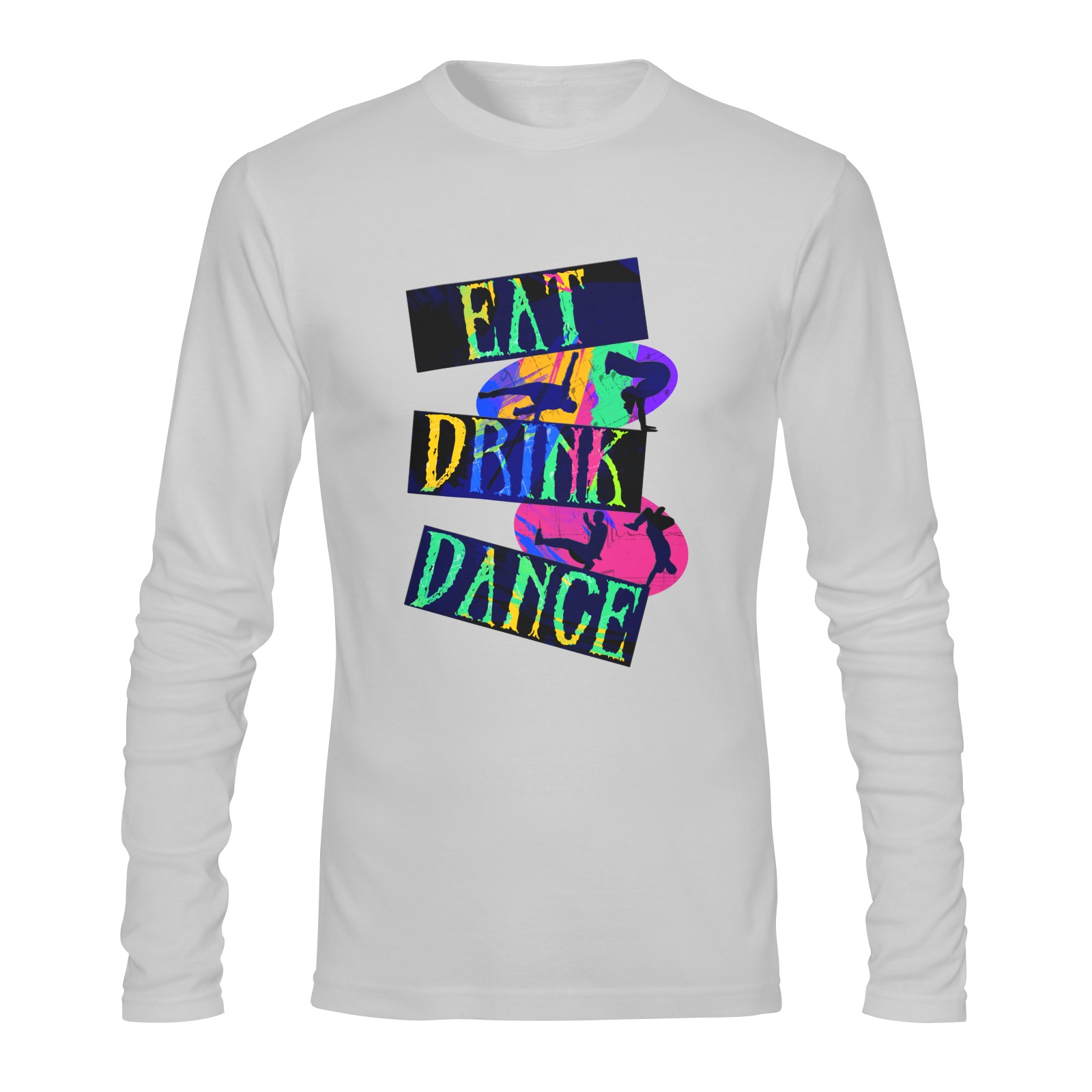 Eat Drink Dance Breakdance Sunny Men's T-shirt (long-sleeve) (Model T08)
