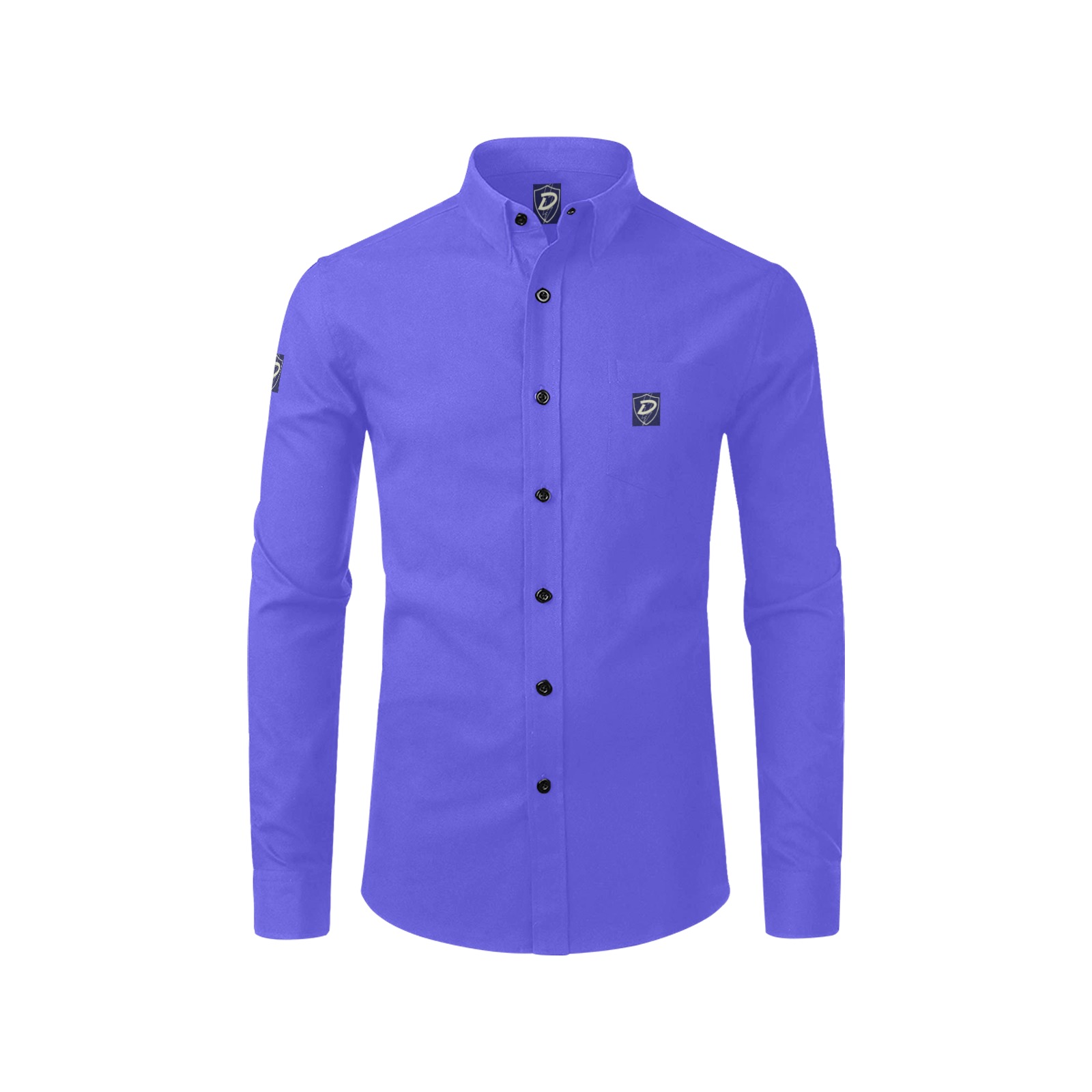 DIONIO Clothing - Men's Plain Dress Shirt (Blue) Men's All Over Print Casual Dress Shirt (Model T61)