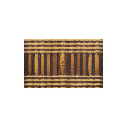 gold and brown cross striped pattern Kitchen Mat 32"x20"