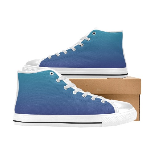 blu mau wht Men’s Classic High Top Canvas Shoes (Model 017)