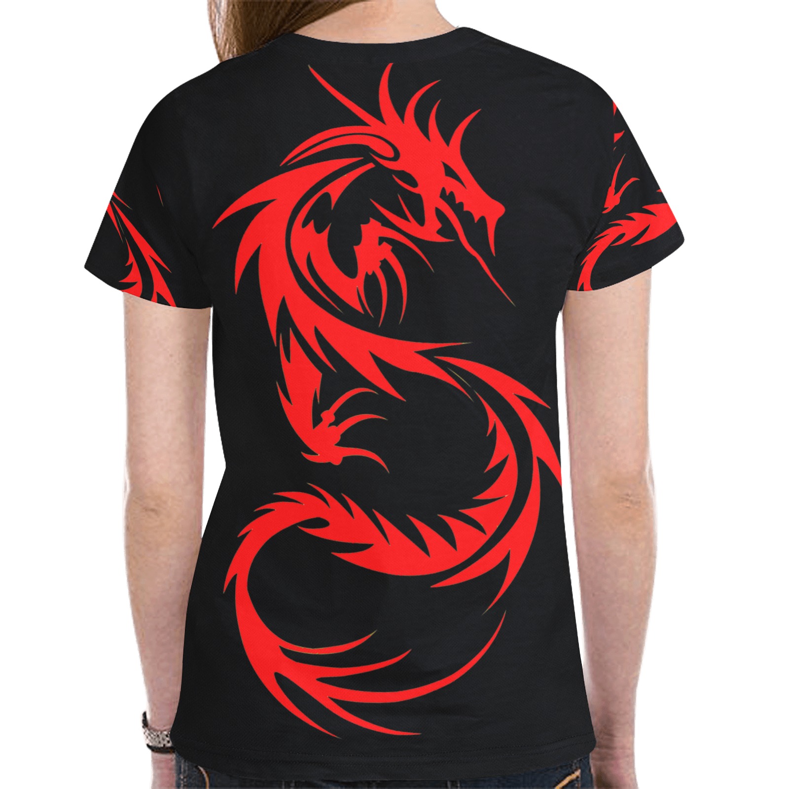 Red Dragon New All Over Print T-shirt for Women (Model T45)
