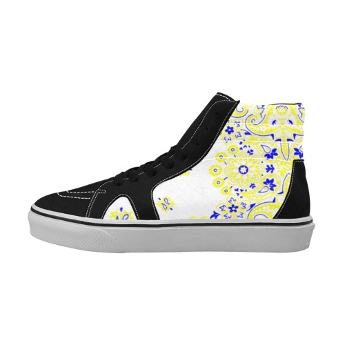 White Bandana with yellow and blue paisley