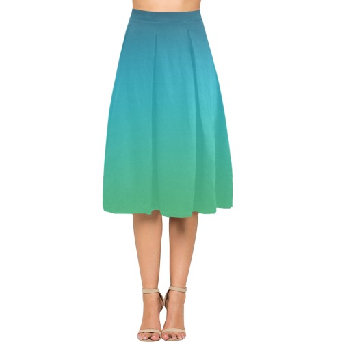 blu grn brn Mnemosyne Women's Crepe Skirt (Model D16)