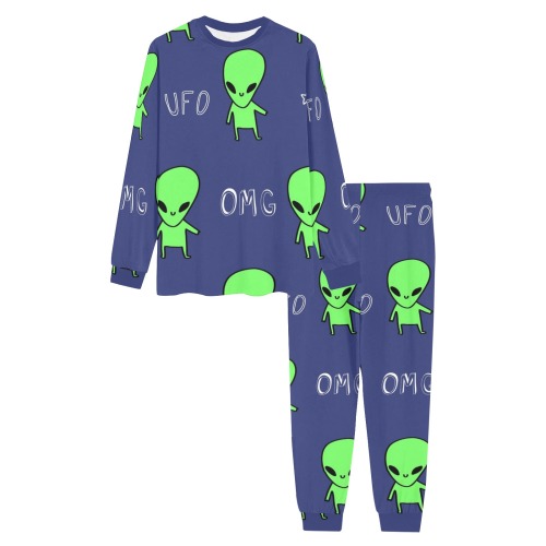 Alien Pajamas Men's All Over Print Pajama Set with Custom Cuff
