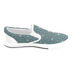 The Persian's gyrate psychedelic eyes' mandala pattern Women's Slip-on Canvas Shoes (Model 019)