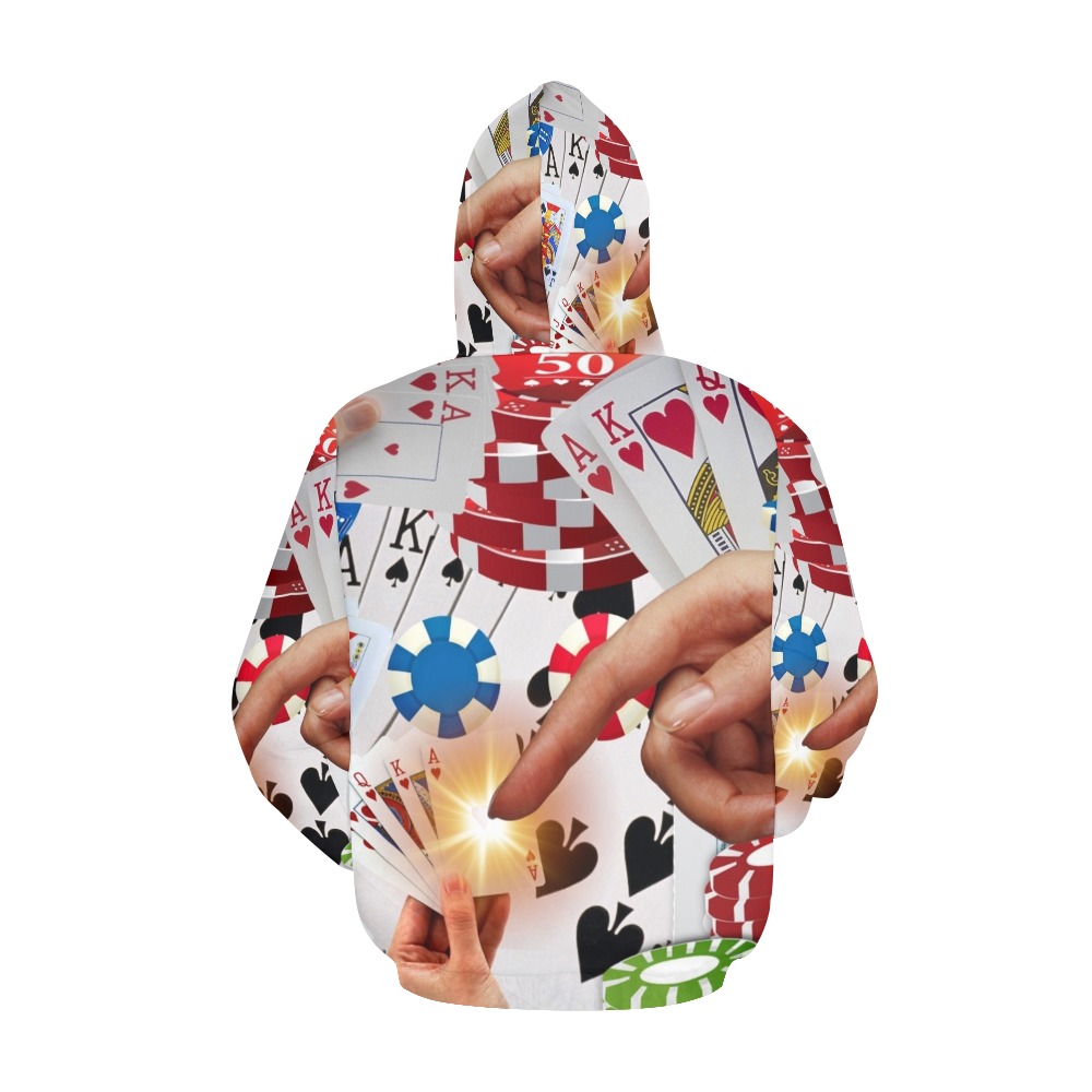 POKER NIGHT TOO All Over Print Hoodie for Women (USA Size) (Model H13)