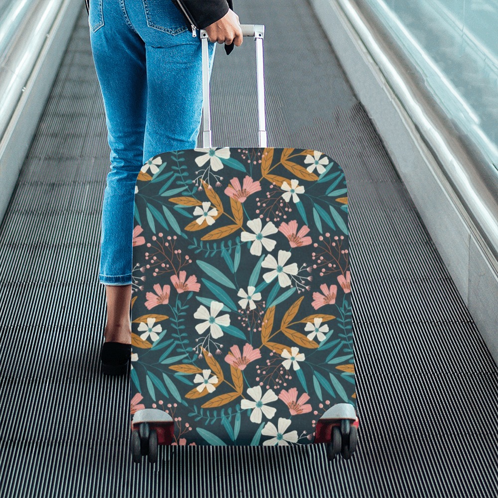 Floral - Med Suitcase Luggage Cover/Medium 22"-25"
