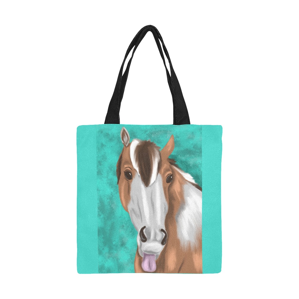 Funny horse portrait All Over Print Canvas Tote Bag/Small (Model 1697)