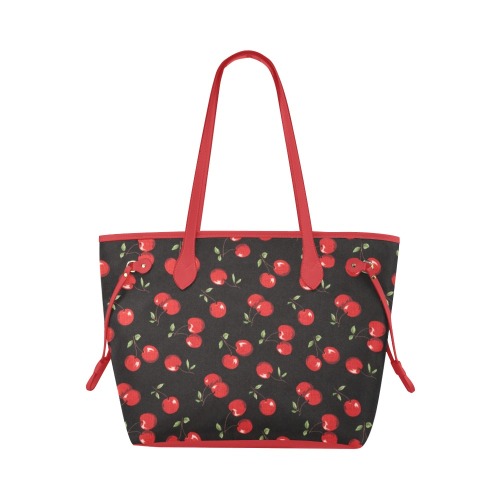 Cherry Bliss Canvas Tote Bag with Red Trim Clover Canvas Tote Bag (Model 1661)