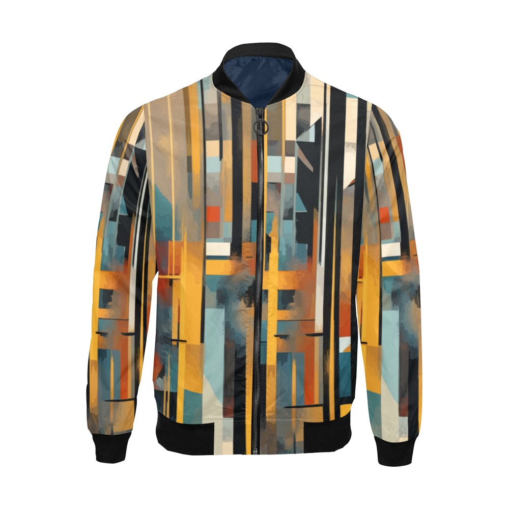 Urbanistic colorful geometric cool abstract art All Over Print Bomber Jacket for Men (Model H19)