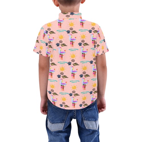 digital art pattern Boys' All Over Print Short Sleeve Shirt (Model T59)