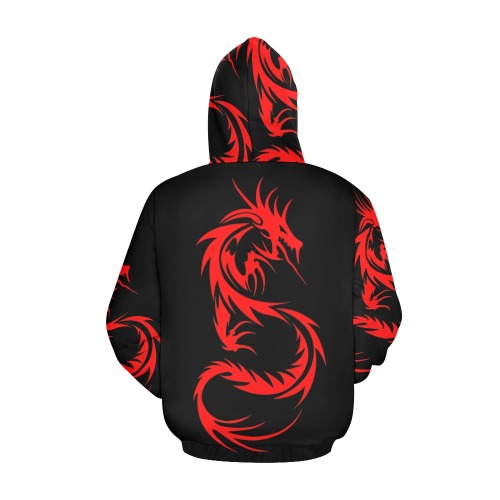 Red Dragon All Over Print Hoodie for Men (USA Size) (Model H13)