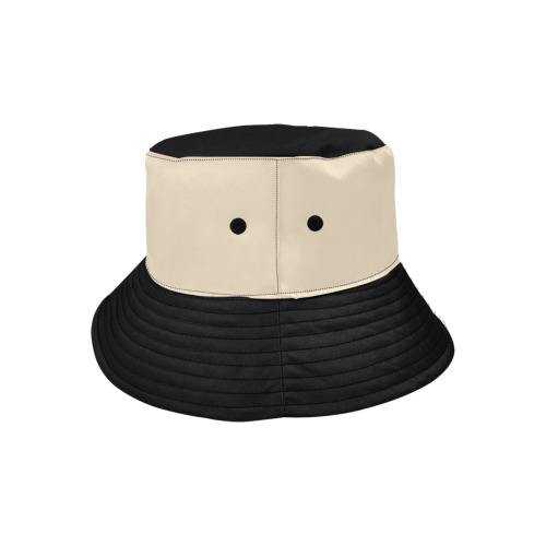 Two Tone Tan/Black Unisex Summer Bucket Hat