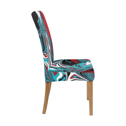 Dark Wave of Colors Removable Dining Chair Cover