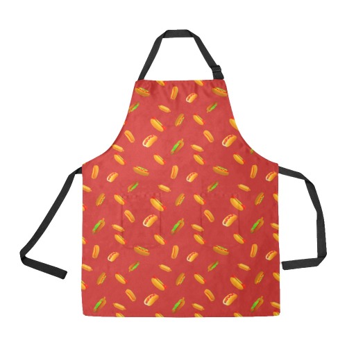 Hot Dogs on Red All Over Print Apron