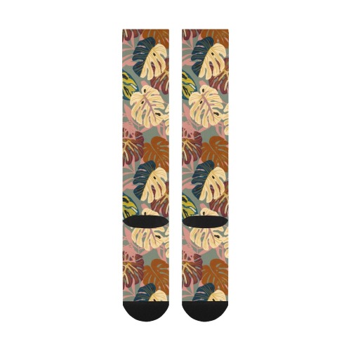 Modern leaves tropical K Over-The-Calf Socks