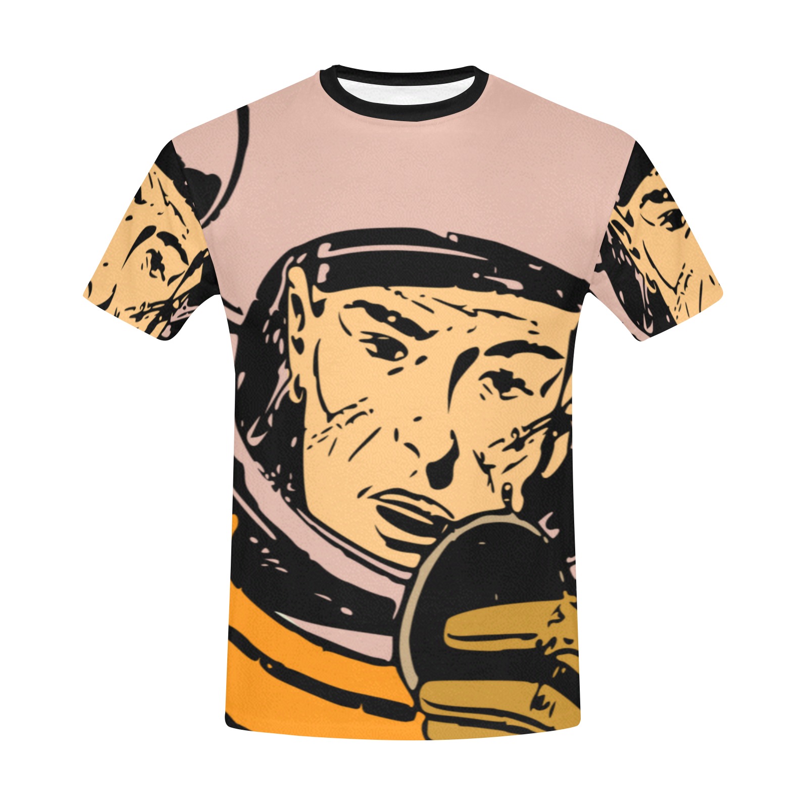 astronaut Men's All Over Print Crew Neck T-Shirt (Model T40-2)
