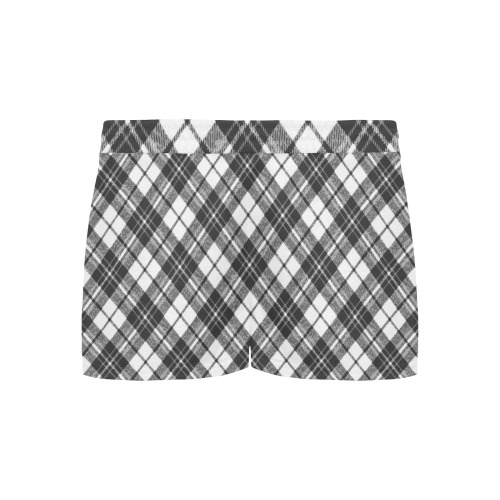 Tartan black white pattern holidays Christmas xmas elegant lines geometric cool fun classic elegance Women's Pajama Shorts