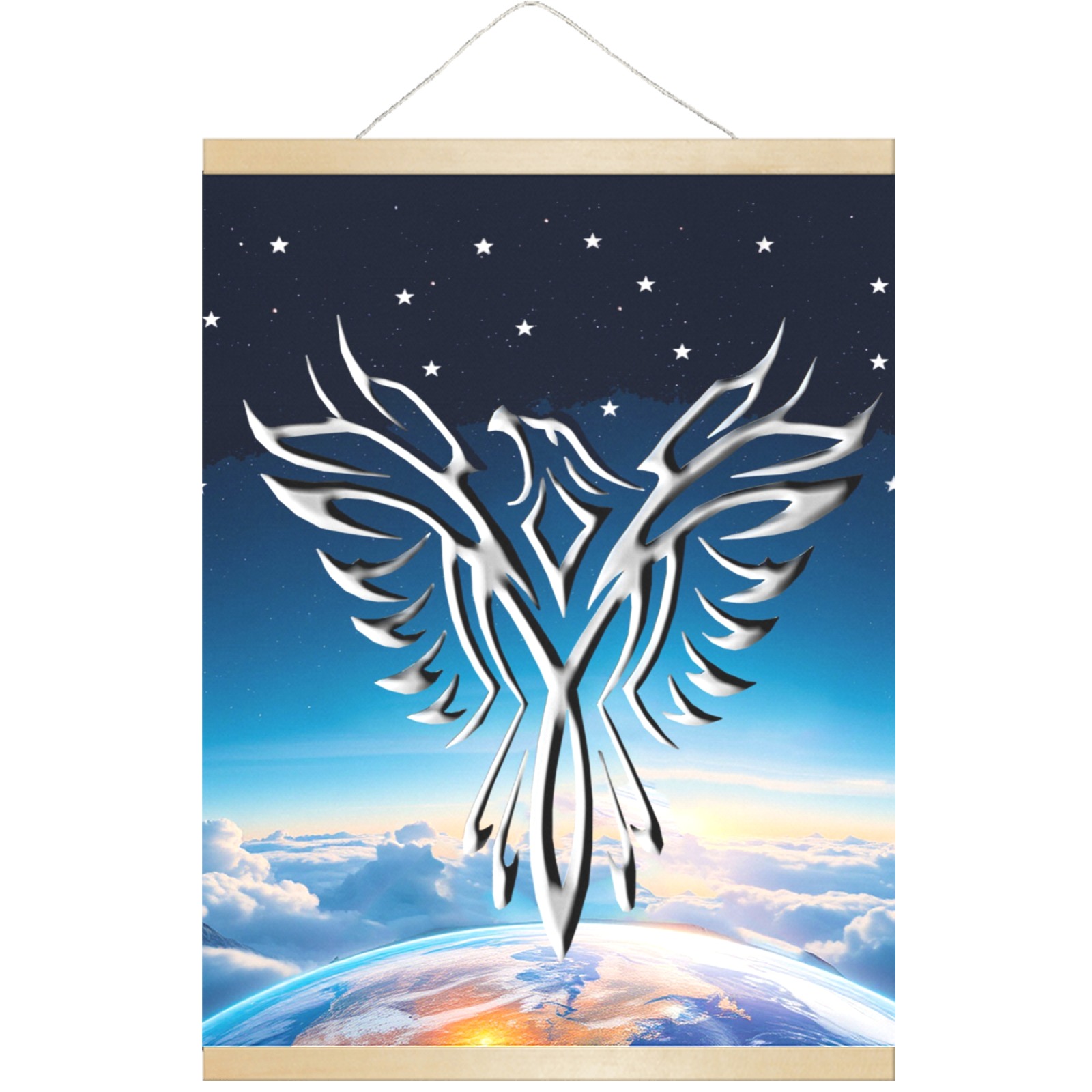 Silver Eagle Sunrise Hanging Poster 18"x24"