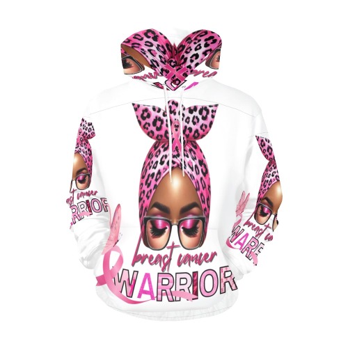 BREAST CANCER WARROR All Over Print Hoodie for Women (USA Size) (Model H13)