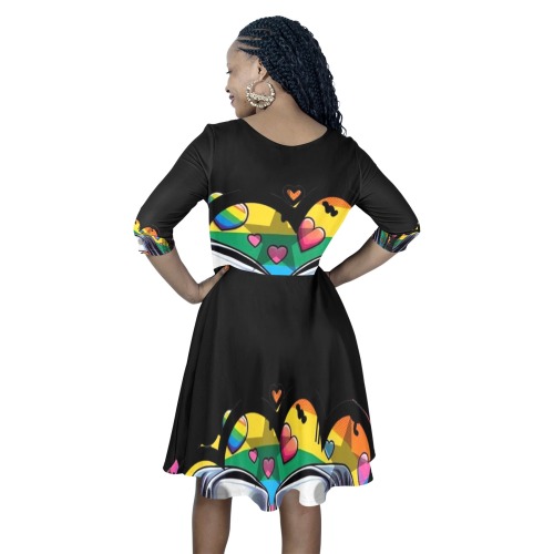 Sisters by Fetishworld Half Sleeve Skater Dress (Model D61)